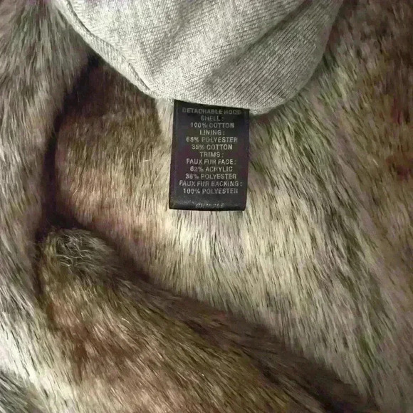 Express Army green utility jacket with detachable hood and inner faux fur vest - Picture 8 of 14